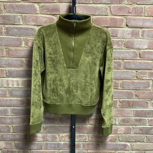Universal Thread Olive Green Quarter Zip Pullover Size Small NEW